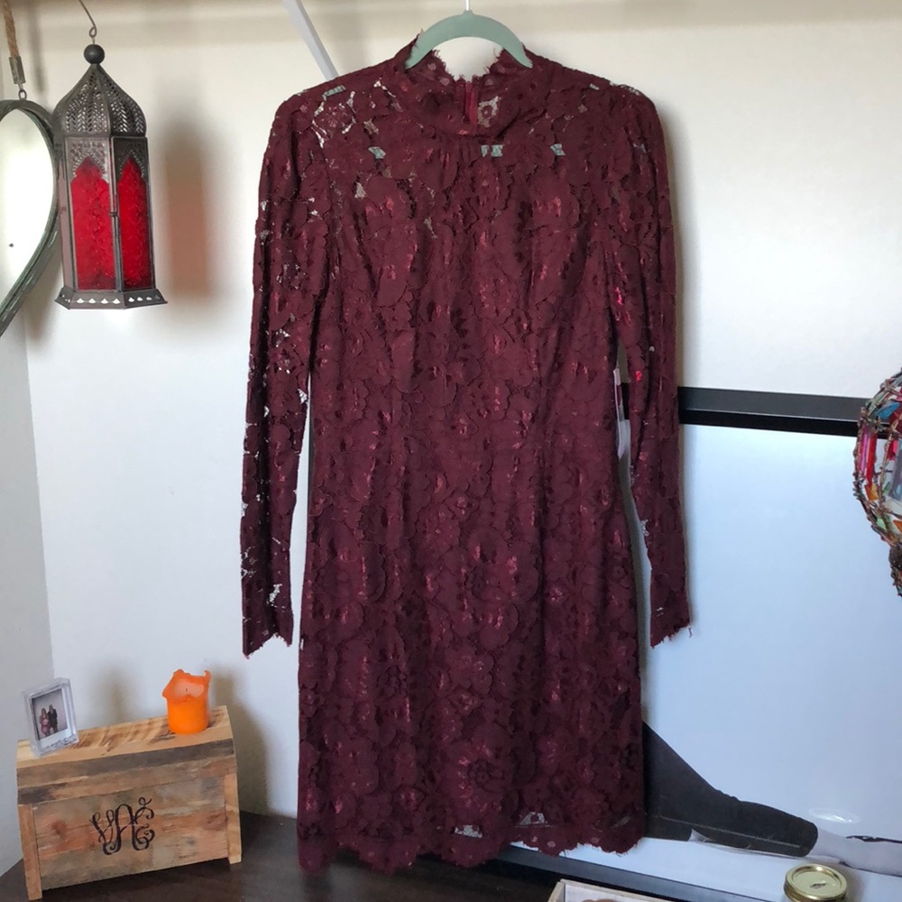 Burgundy Lace Dress